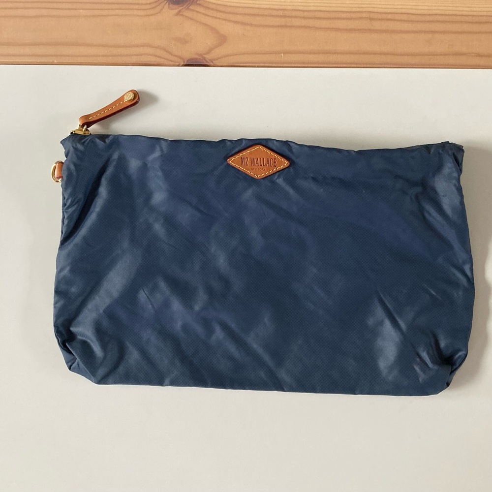 MZ Wallace Blue Pouch Sutton Cosmetic Case Bag